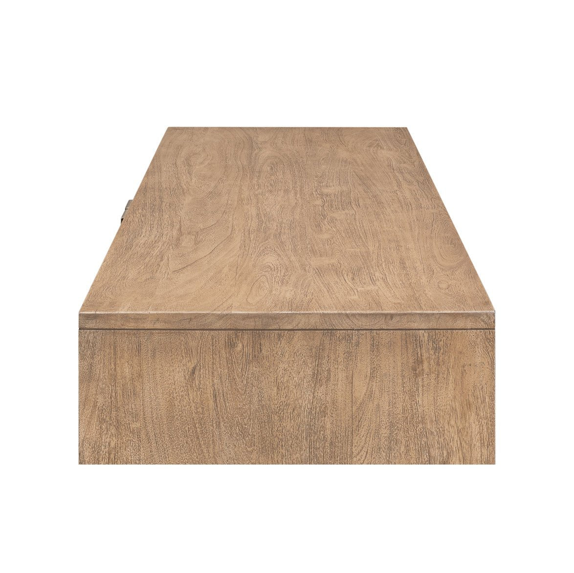 Top view of modern pine side cabinet.