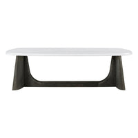 Front view of coffee table with white quartz top.