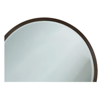 Upper section of modern reeded round mirror with edging.