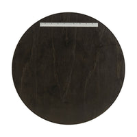 Modern reeded round mirror back view with mounting bracket.