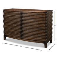 Ribbed bowfront cabinet dimensions shown: 51