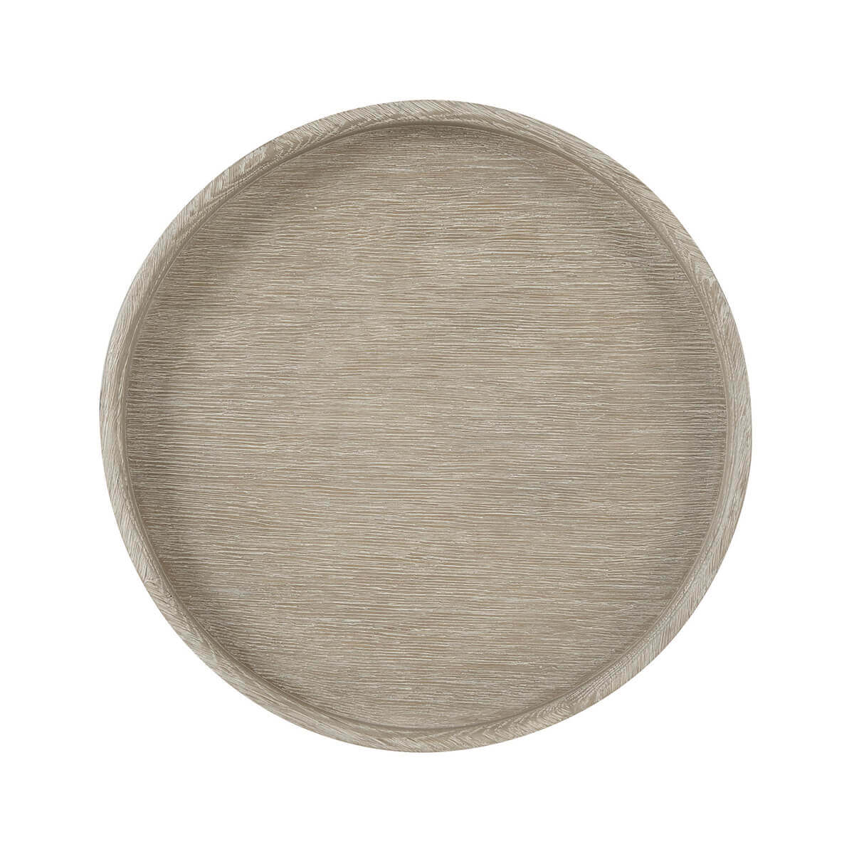 Top-down view of modern round accent table surface