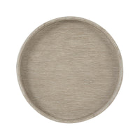 Top-down view of modern round accent table surface