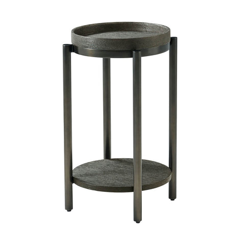 Modern Round Accent Table - Dark