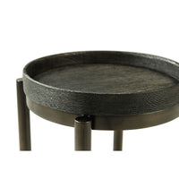 Close-up of modern round accent table, top detail