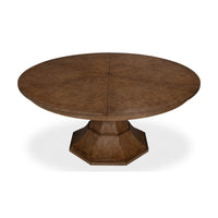 Round jupe dining table top view closed.