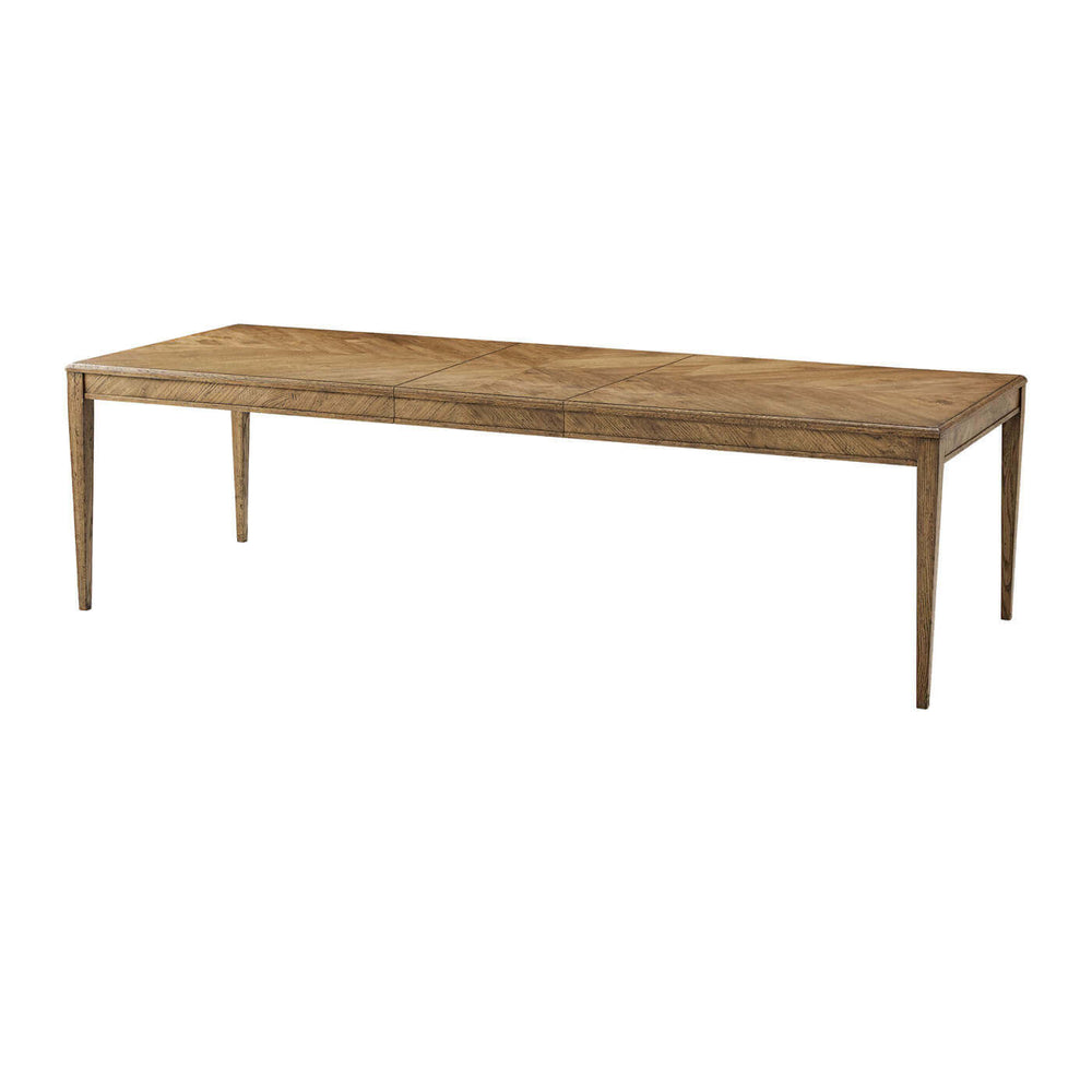 Full view of modern rustic extending dining table.