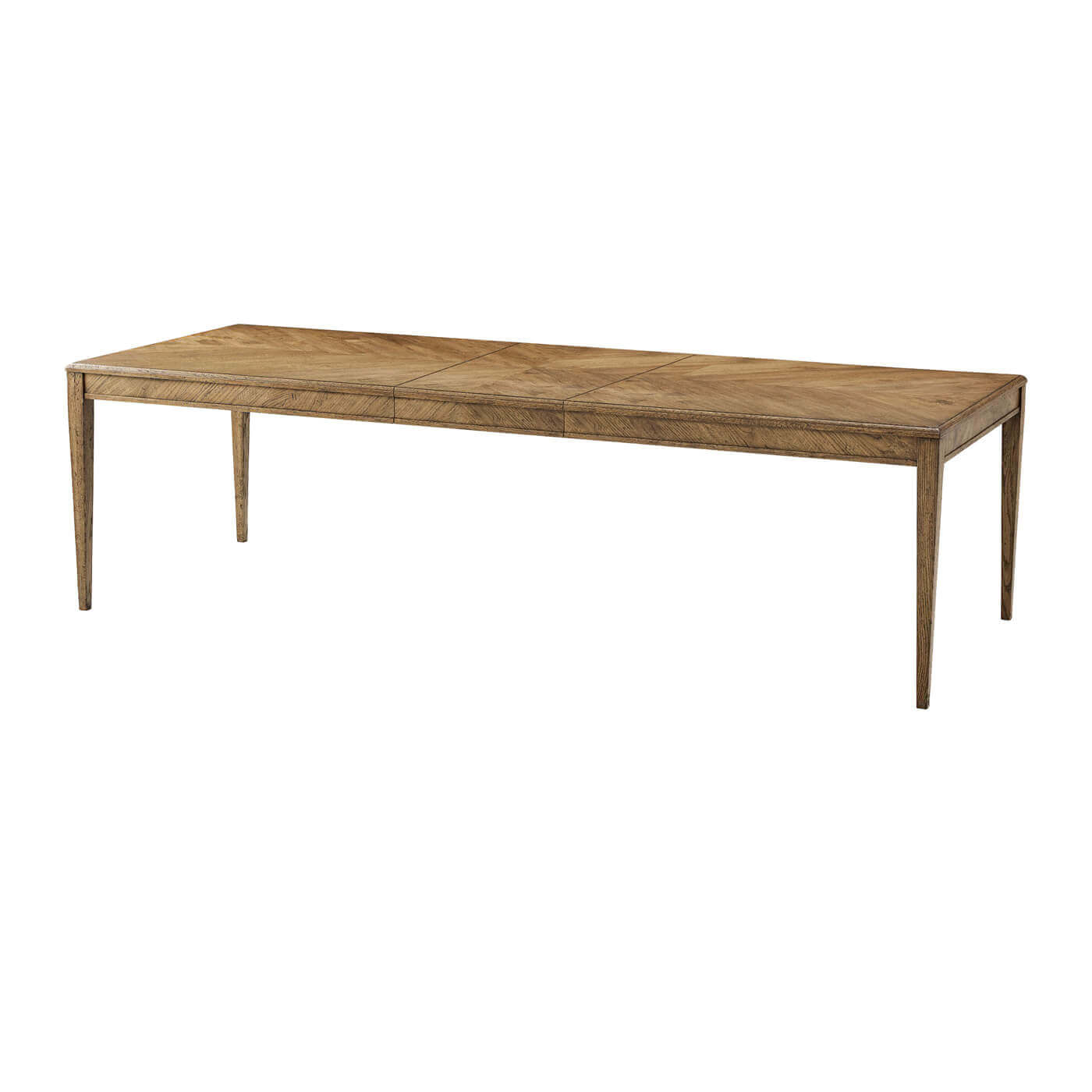 Full view of modern rustic extending dining table.
