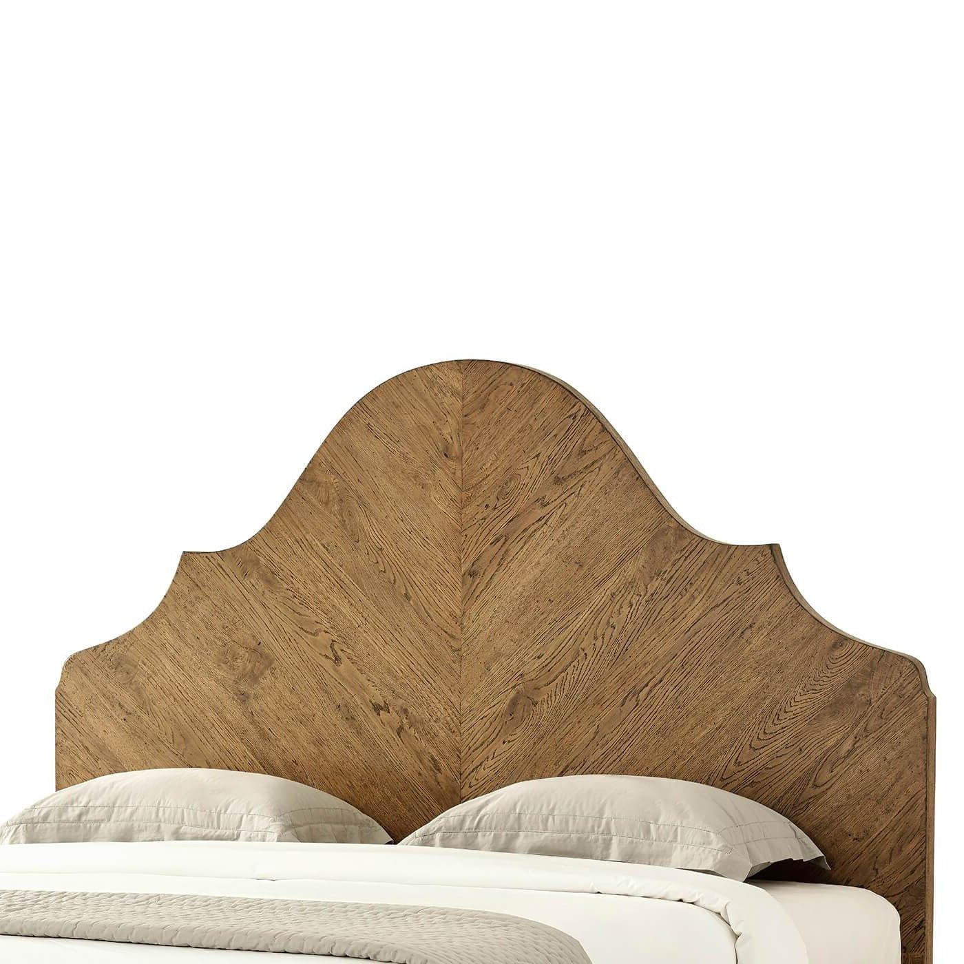 Rustic California King Bed, headboard with pillows