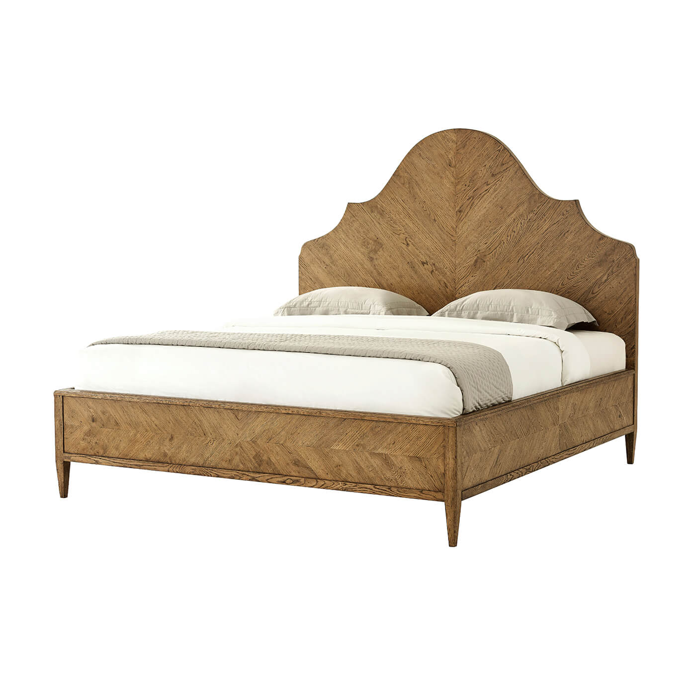 Modern Rustic Oak California King Bed, full view