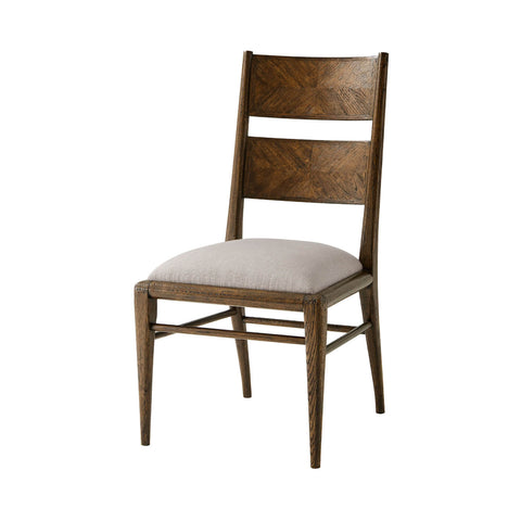 Modern Rustic Oak Dining Chair - Dark Oak