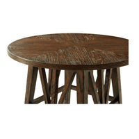 Close-up of oak round table surface texture.