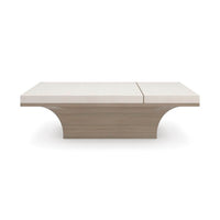 Modern Scandinavian coffee table, front view close-up