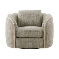 Front view of modern swivel chair with cushion.