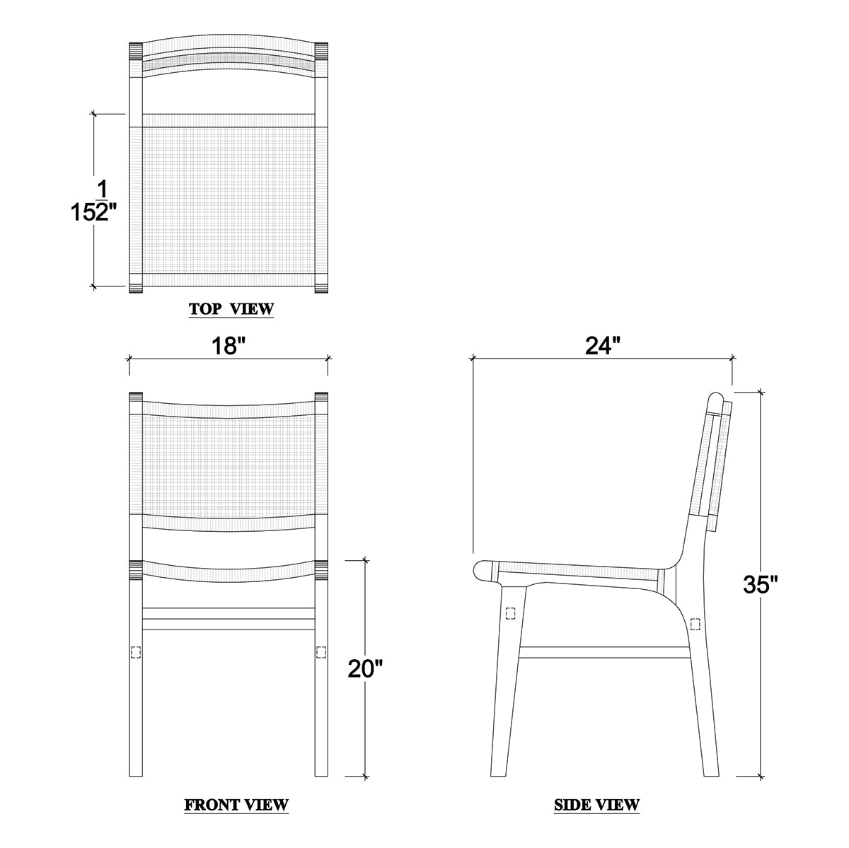 Modern Teak Dining Chairs - English Georgian America