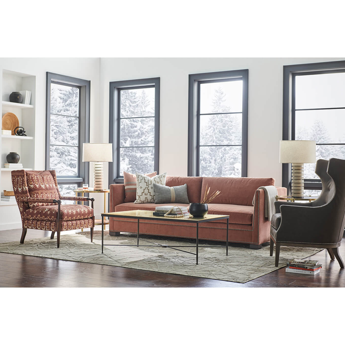 Living room featuring Thorpe sofa with stylish decor.