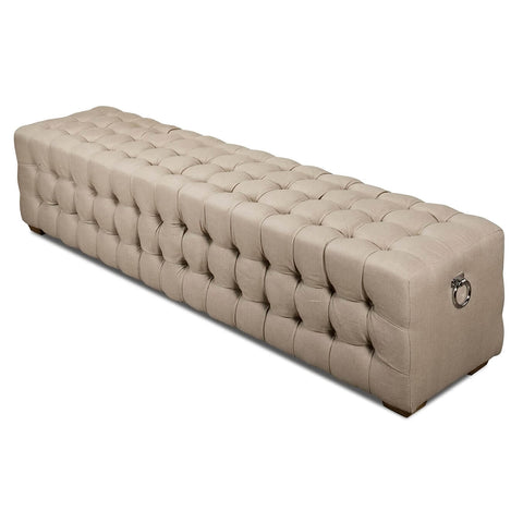 Modern Tufted Linen Upholstered Bench