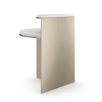 Back view of two-tier end table, contemporary design.