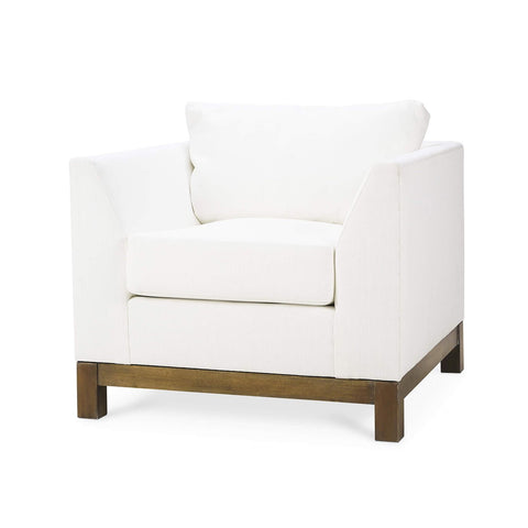Modern Upholstered Armchair in Arctic White