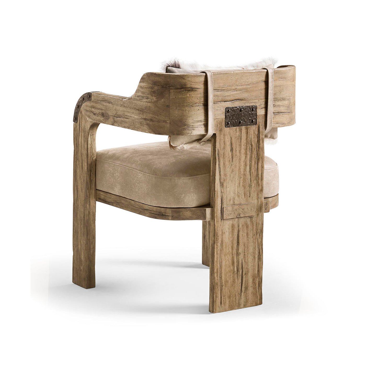 Modern Western chair, back and side view, detailed.