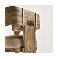 Chair side detailing with metal accent, modern design.