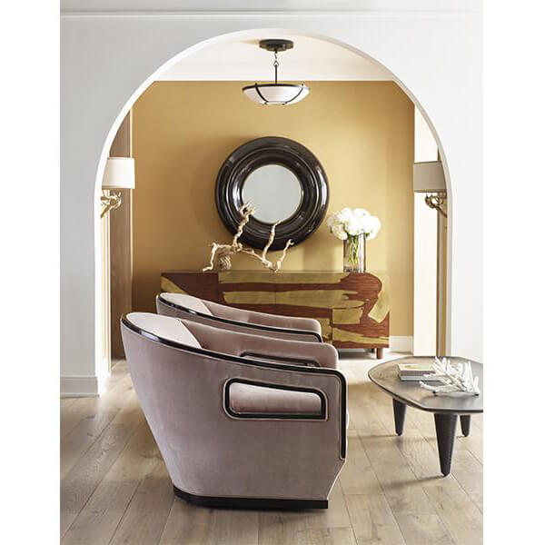Moderne Lounge Chairs in stylish room, accent chairs arrangement.