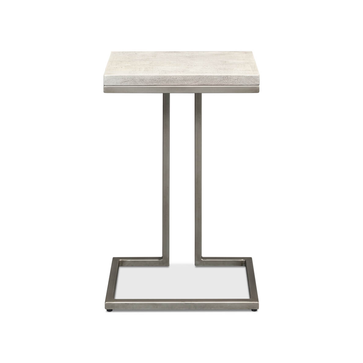 Modernist accent table, front view, simple design.