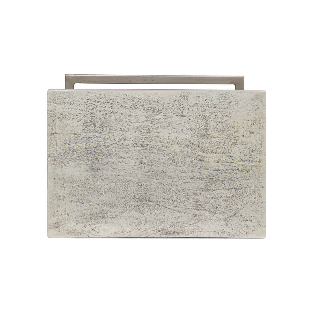 Modernist accent table, top-down view, rectangular surface.