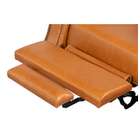 Mulberry Brown Leather Recliner with Nailhead Trim - additional view