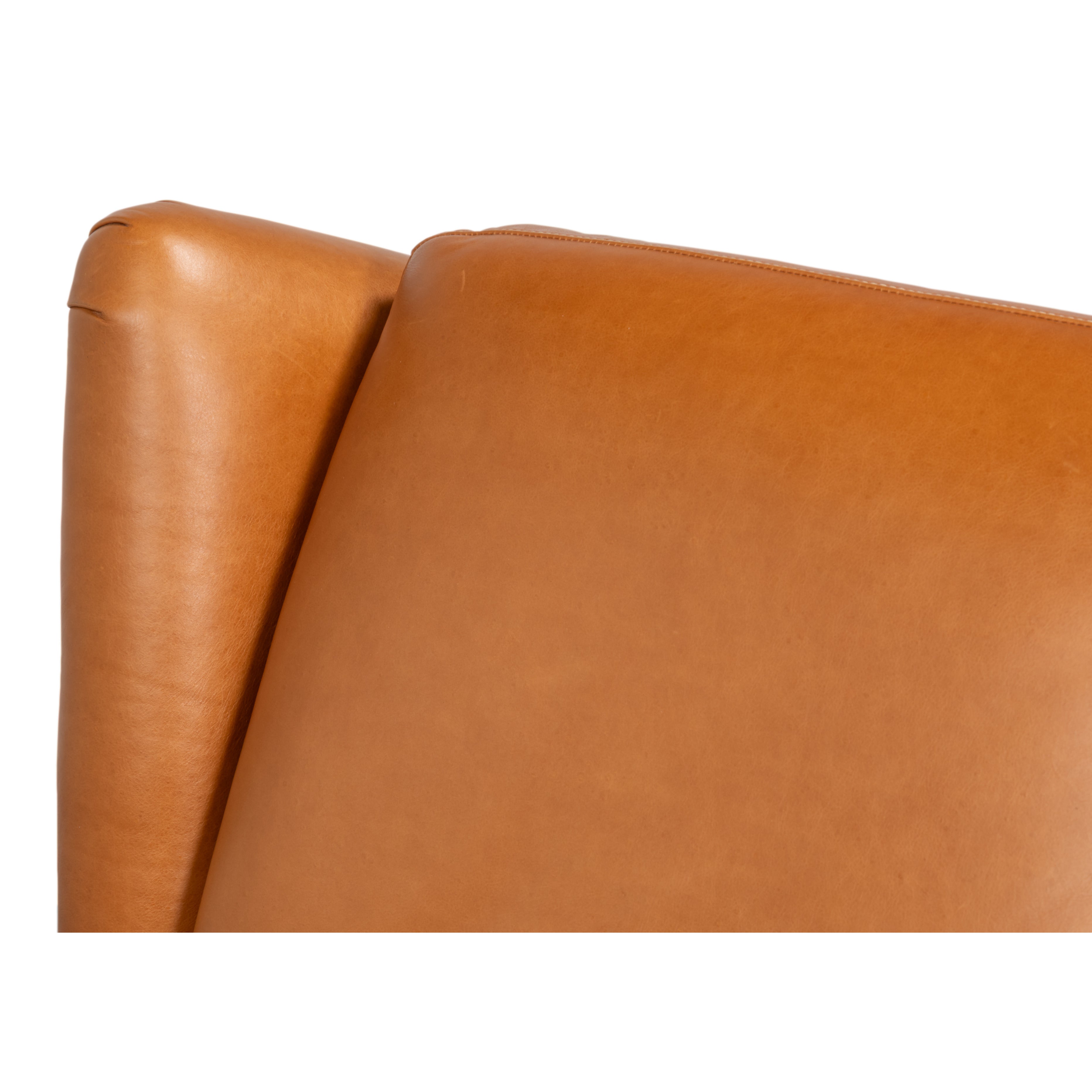 Mulberry Brown Leather Recliner with Nailhead Trim - additional view