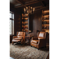 Mulberry Brown Leather Recliner with Nailhead Trim - additional view