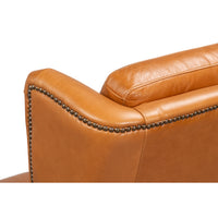 Mulberry Brown Leather Recliner with Nailhead Trim - additional view