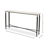 Dimensions of narrow minimalist marble console table.