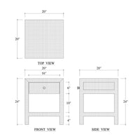 Natural Rattan Nightstand - English Georgian America