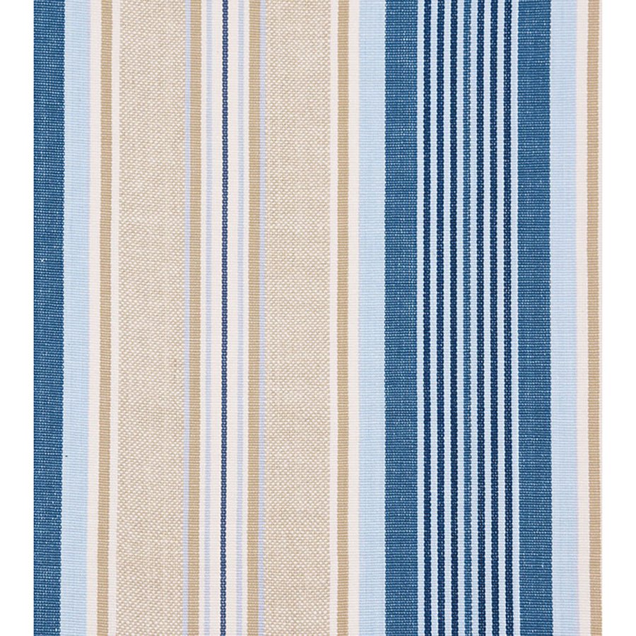Nautical striped fabric pattern close-up for ottoman bench.