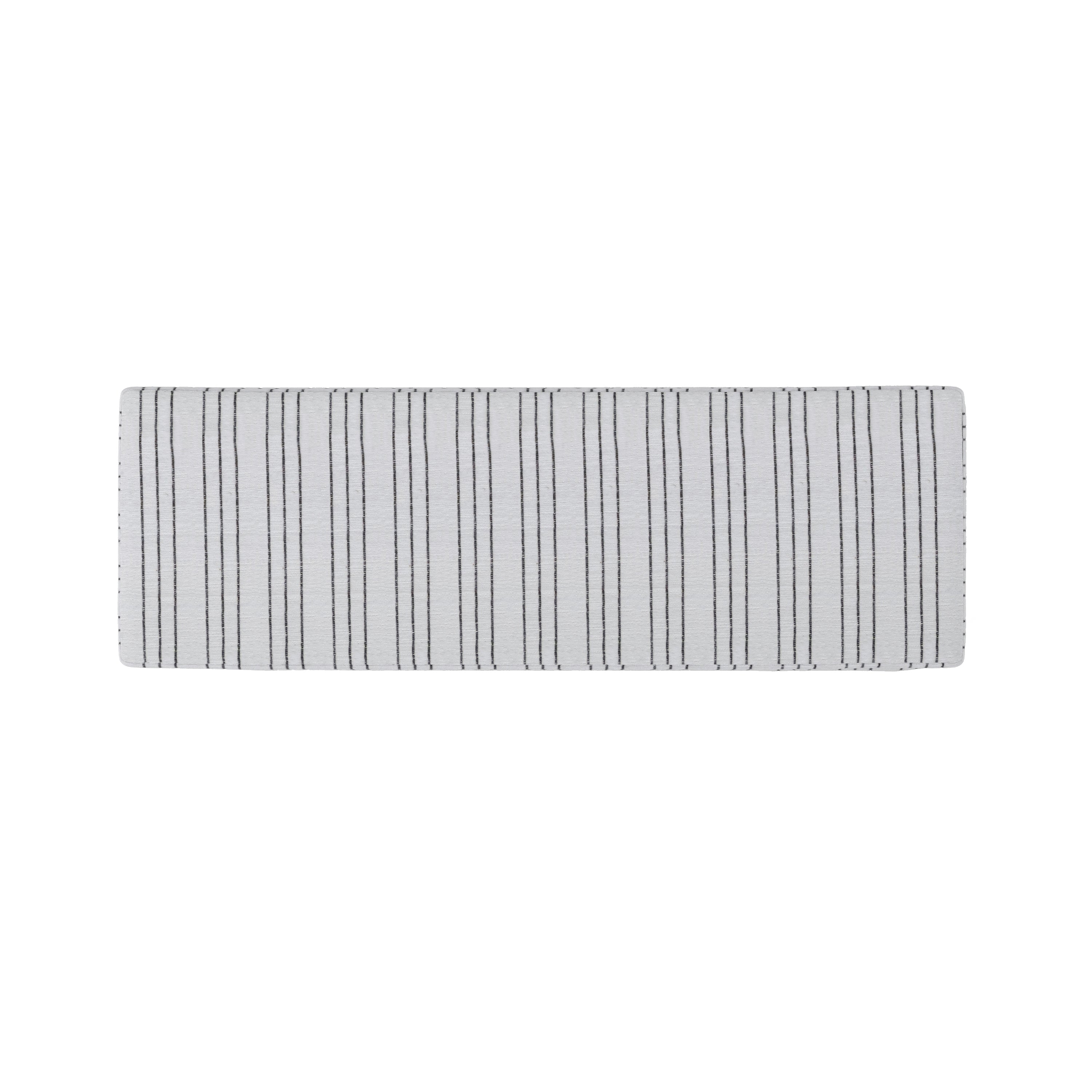 Top view of striped bench cushion