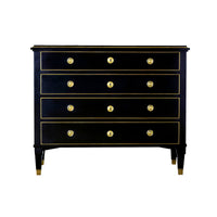 Front view of Neo Classic Black Chest of Drawers