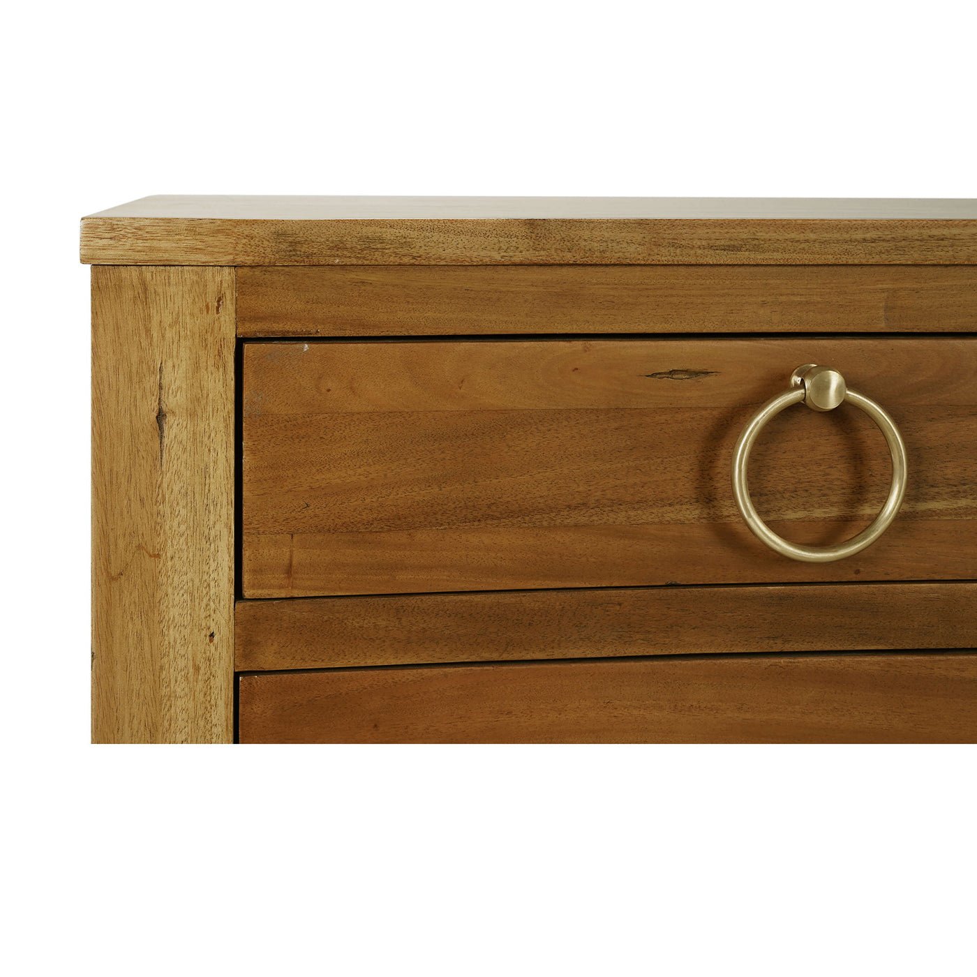 Neo Classic Incurved Commode chest, top corner detail.