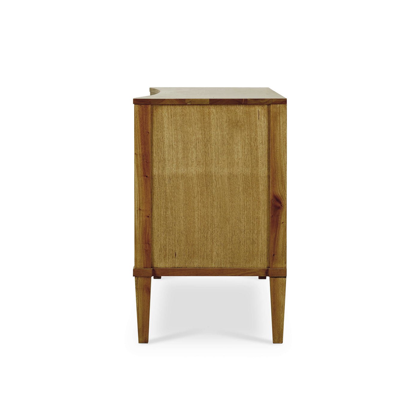Neo Classic Incurved Commode chest, side view.