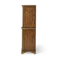 Side profile of neo classic chest, wood finish.