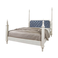 Side view of elegant king bed frame.