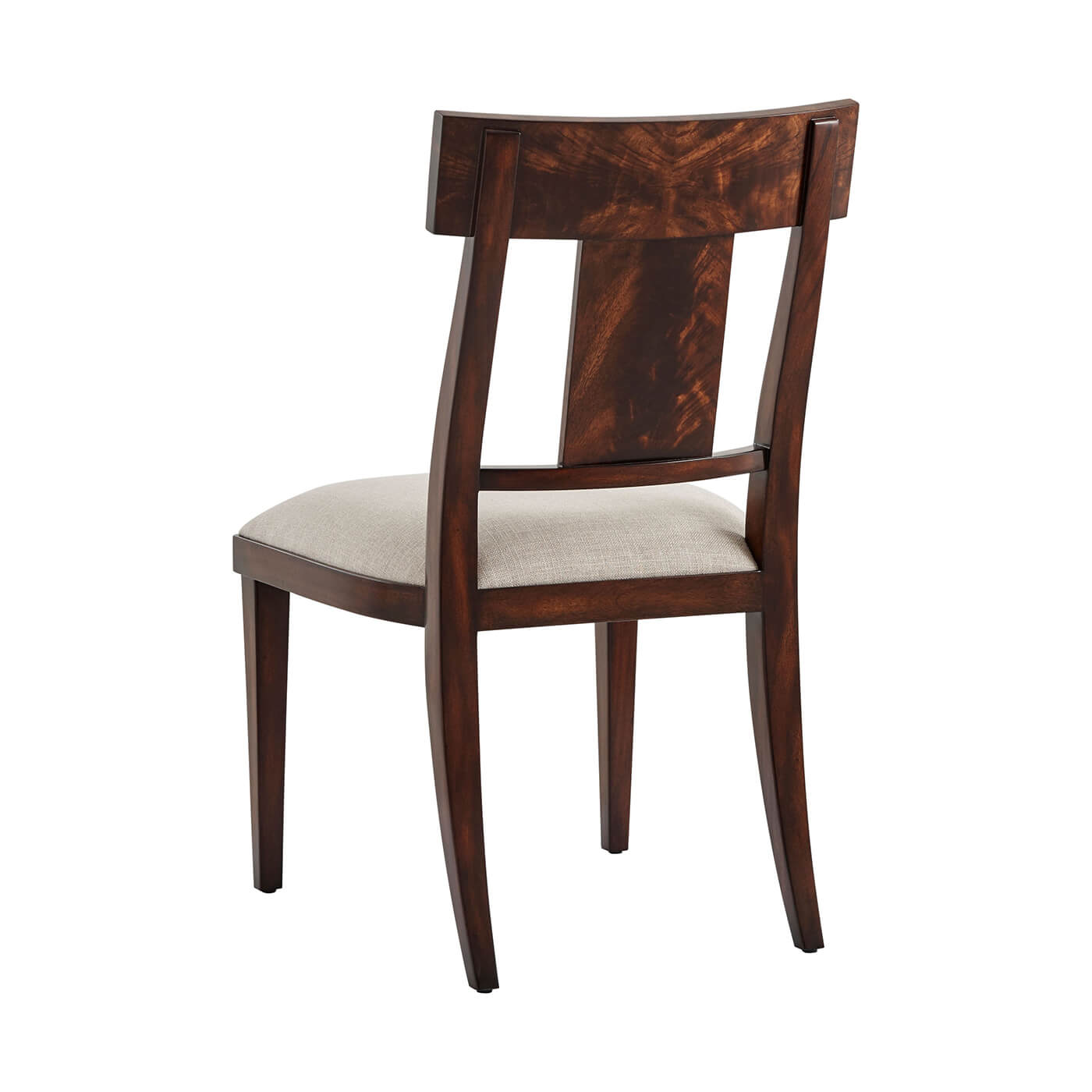 Back view of Neo Classic Mahogany Dining Chair, wooden frame.