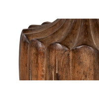Detailed close-up of column texture and woodwork.