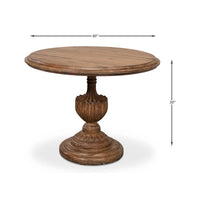 Dimensions overlay on bistro table, highlighting size specifications.