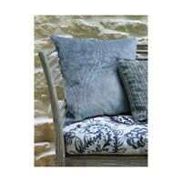 Cushions on Gustavian sofa, detailed pattern.