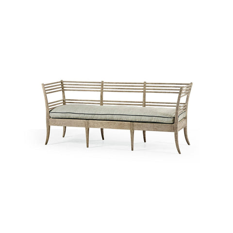 Neoclassical Gustavian Slatted Wood Bench Sofa