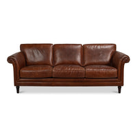 Newark Brown Leather Sofa, 82 Inches Wide - additional view