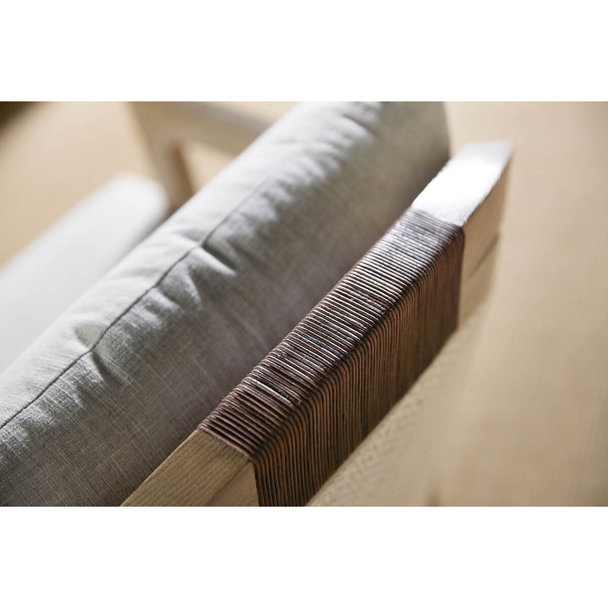 Newport Coastal Armchair, close-up of armrest texture.