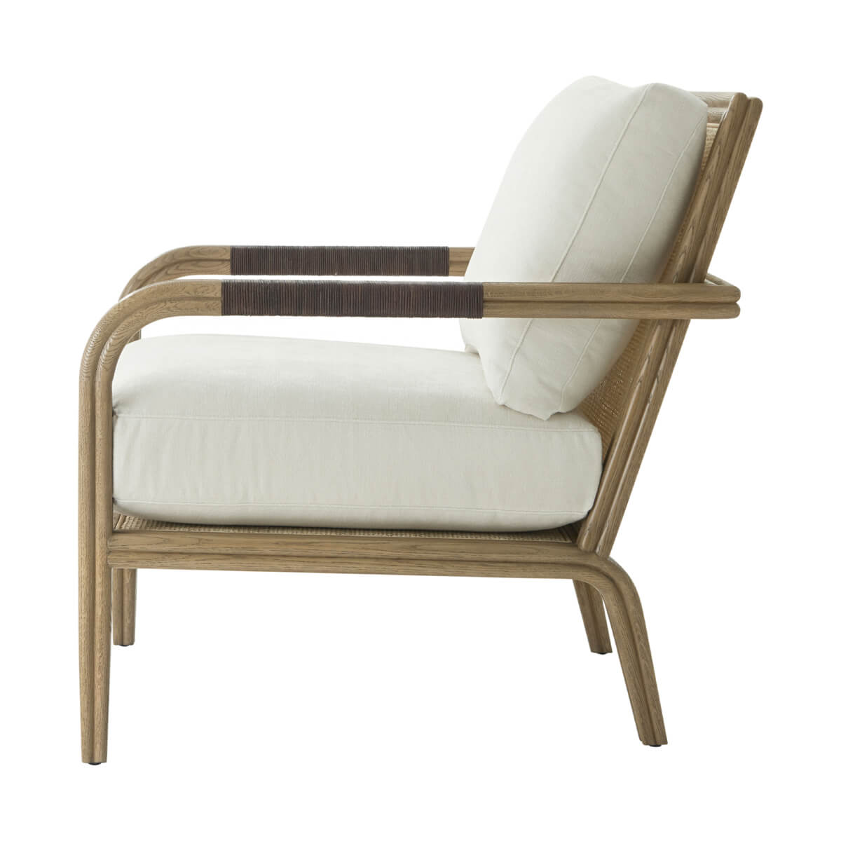 Newport Coastal Armchair, side profile showcasing arm design.