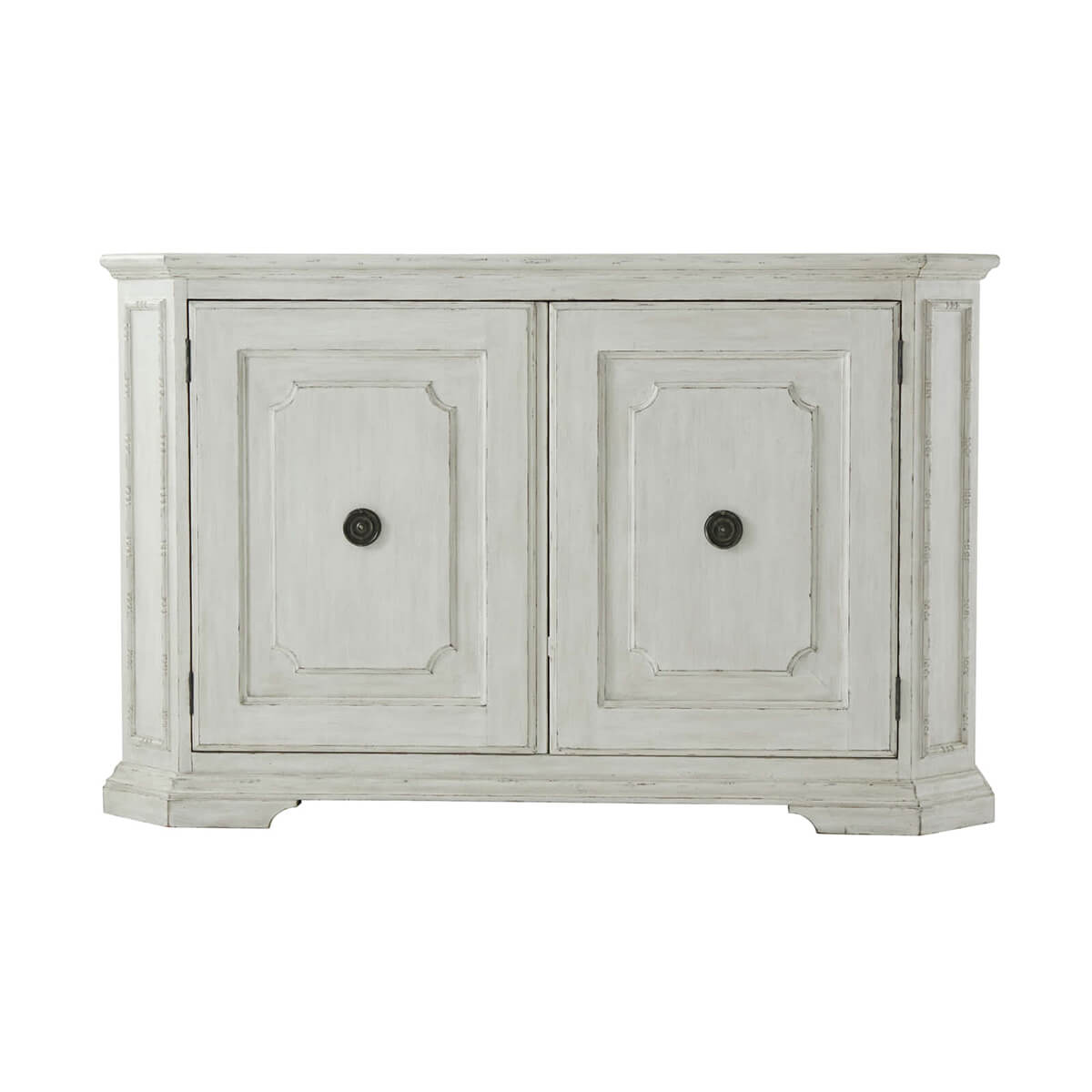 Northern European painted buffet, front view, double doors.